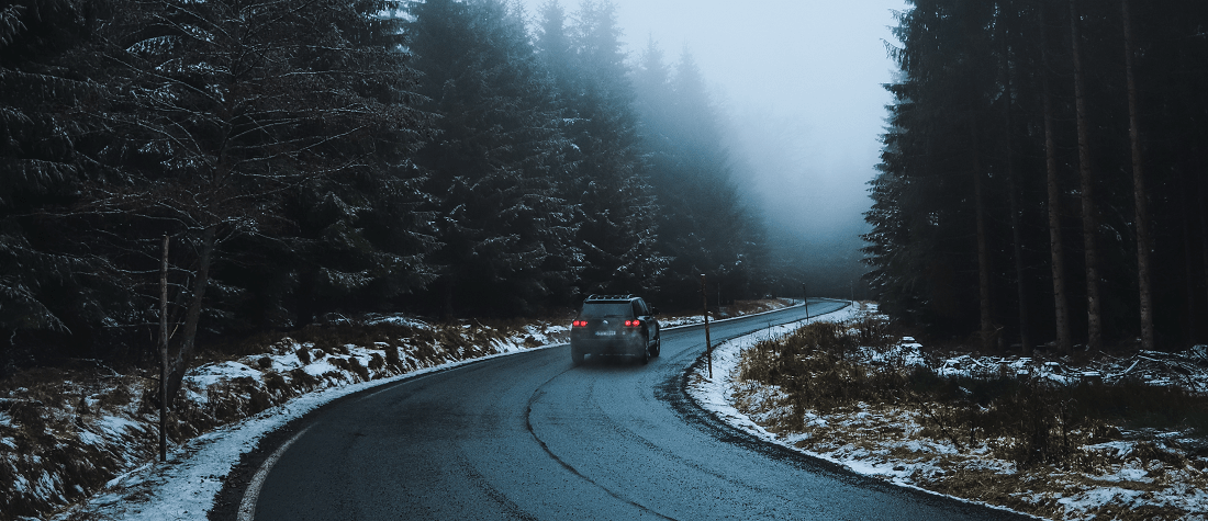 A car driving down a Czech forest road by Miroslav Škopek