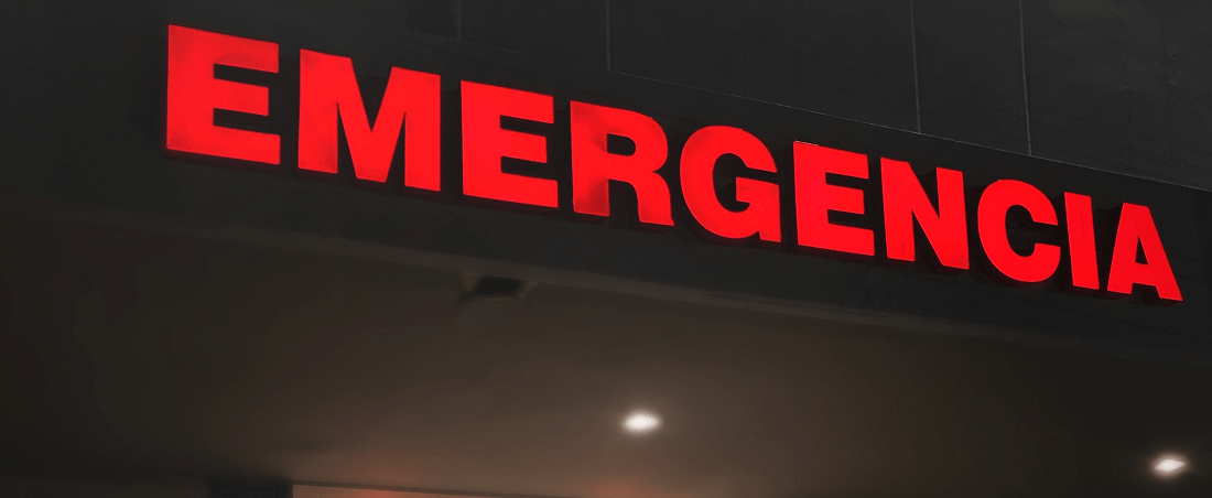 Emergencia or emergency sign in Costa Rica