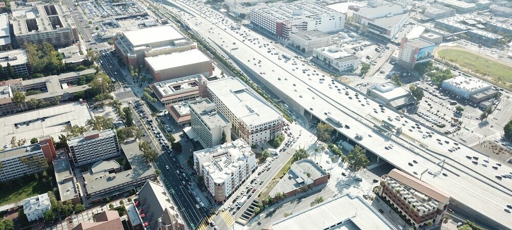 Traffic on a freeway in Los Angeles