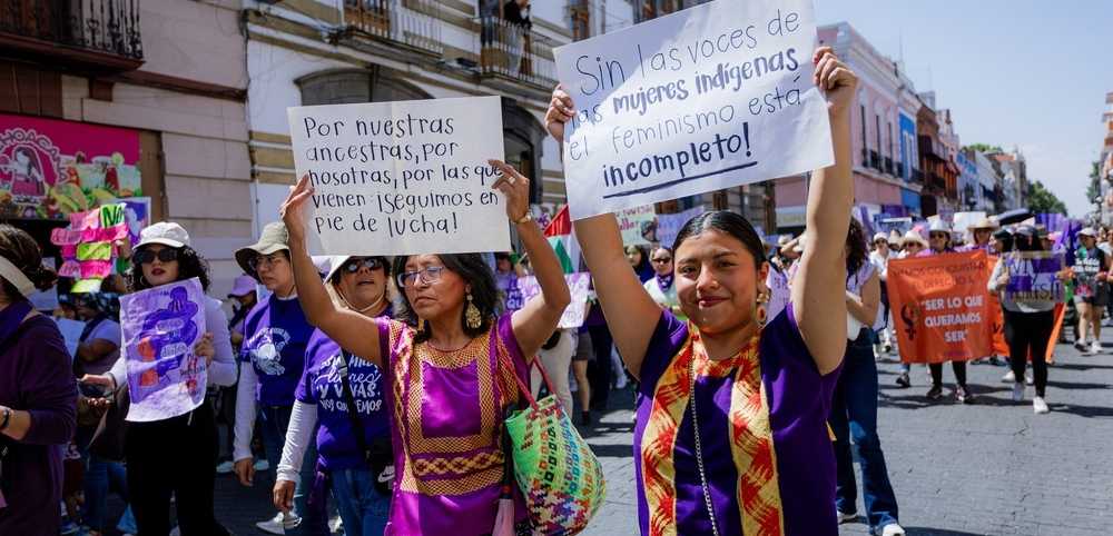 Indigenous Women Protesting in Mexico by Alejandro Munoz R on Shutterstock