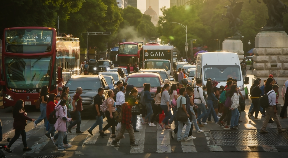 Pedestrians on a Mexican Crosswalk by Gill Figueroa on Shutterstock