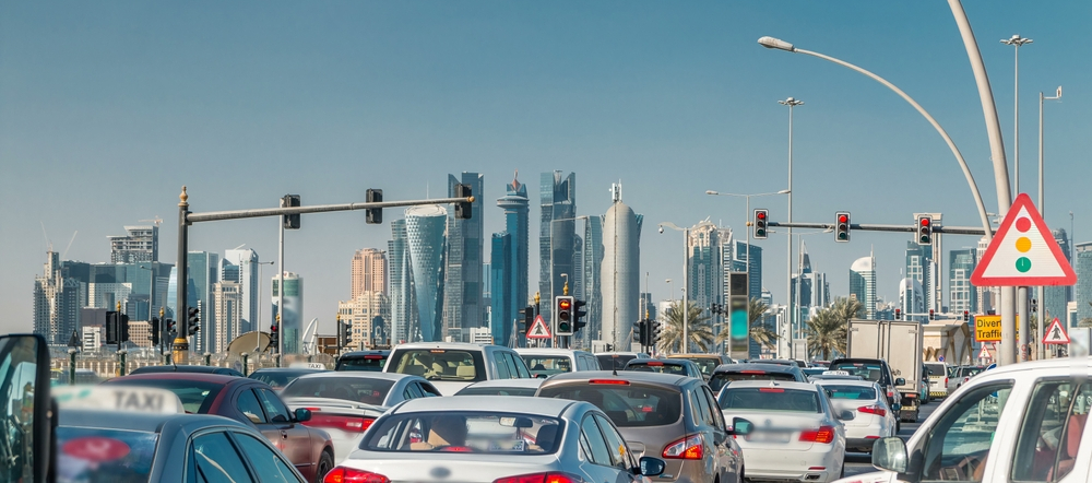 Traffic in Doha, Qatar
