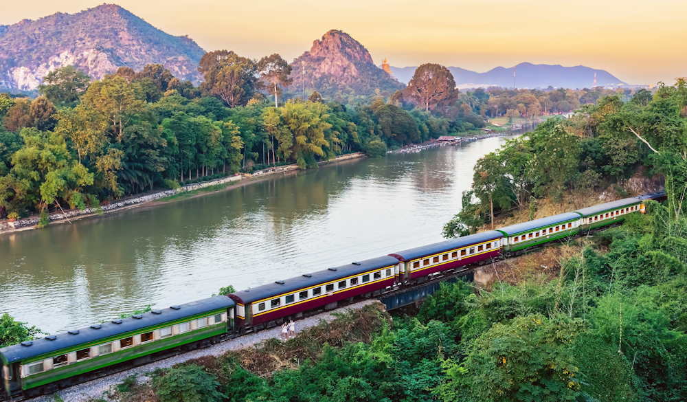Train in Thailand by Nach-Noth on Shutterstock