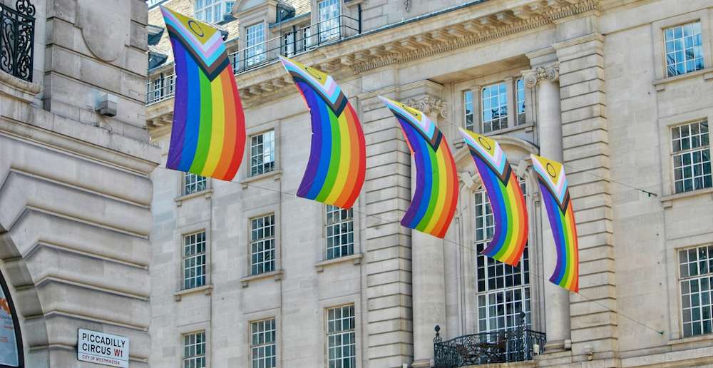 LGBTQ+ flags in Piccadilly Circus by Laura Marks via Unsplash