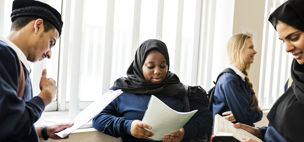 international students in a classroom