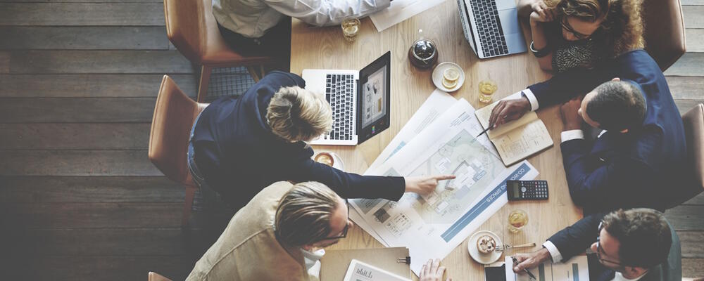 office workers collaborating in a meeting